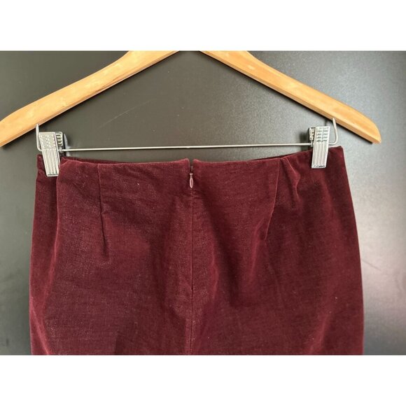 Theory Womens Pants in Burgundy Slim-Fit Cotton Velvet  Holliday Evening  Size 8 - Picture 6 of 7